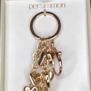 Persimmon Heart Charms Keychain